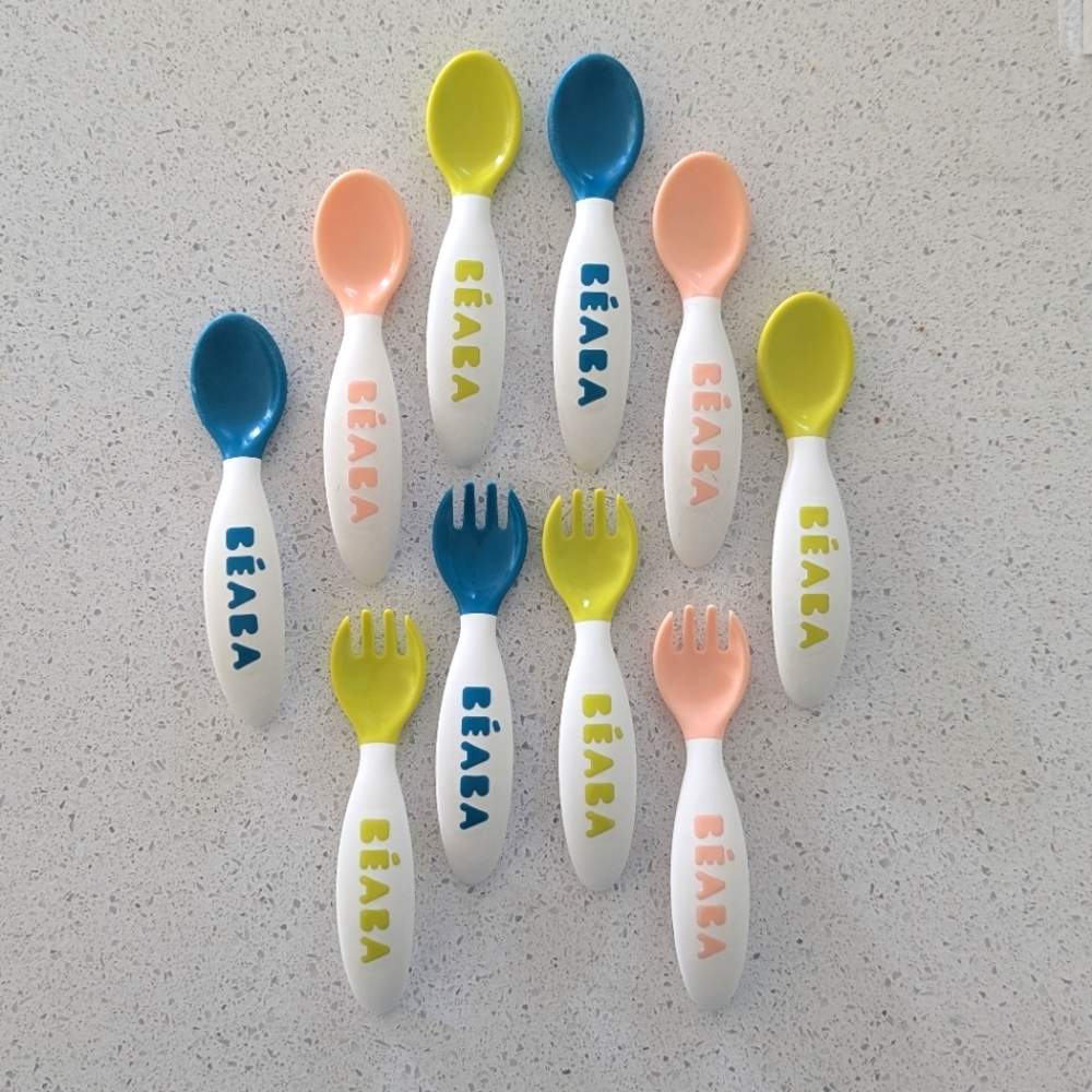 Beaba Baby 2nd Stage Ergonomic Baby Cutlery - Set of 10